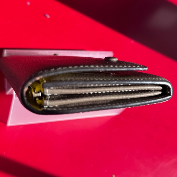 Celine Leather Wallet Taupe w/ Yellow Interior EUC - Picture 7 of 16